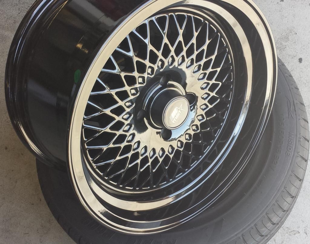 15x8 ET20 BLACK ENKEI 92 REP MESH STYLE WHEELS INTEGRA CIVIC XB EG EK